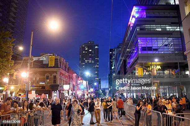 General view of the atmosphere at the "Clouds Of Sils Maria" premiere during the 2014 Toronto International Film Festival at Princess of Wales...