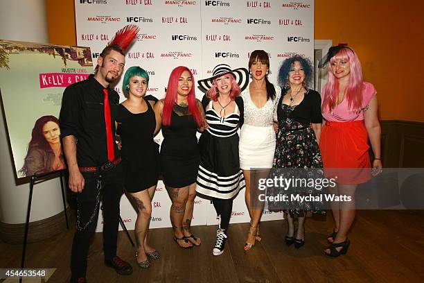 Mohawk Dave, Meghan Gearino, Bianca Campiz, Tish, Juliette Lewis, Snooky, Cassie Campiz attend "Kelly & Cal" New York Screening at Crosby Hotel on...