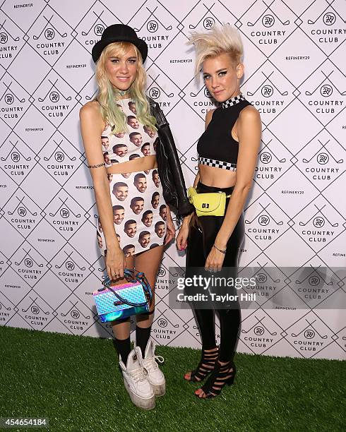 Olivia Nervo and Miriam Nervo attend the Refinery29 Country Club launch event at 82 Mercer on September 4, 2014 in New York City.