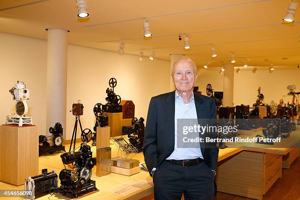 Pathe Jerome Seydoux poses in the exhibition room during the 'Jerome Seydoux - Pathe Foundation' : Opening party on September 4, 2014 in Paris,...