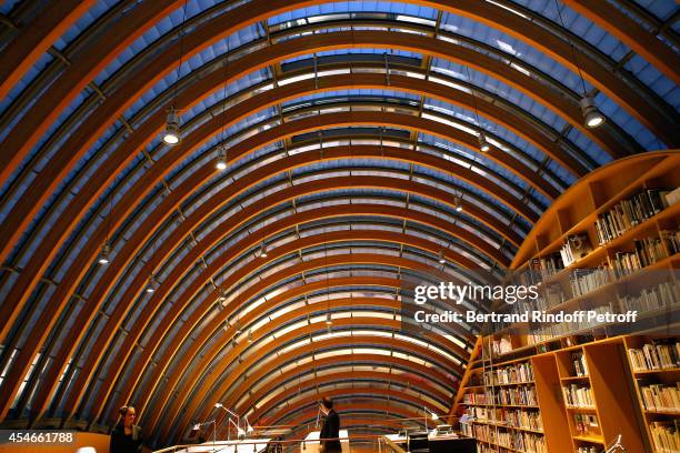 Illustration view of the Foundation's library during the 'Jerome Seydoux - Pathe Foundation' : Opening party on September 4, 2014 in Paris, France.