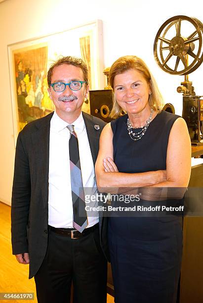 Director of the Italian Cinematheque Gian lucas Farinelli and CEO of the 'Jerome Seydoux - Pathe Foundation' Sophie Seydoux attend the 'Jerome...