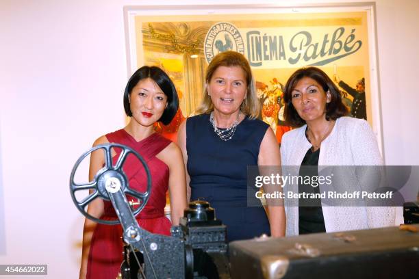 French minister of Culture and Communication Fleur Pellerin, CEO of the 'Jerome Seydoux - Pathe Foundation' Sophie Seydoux and Mayor of Paris Anne...