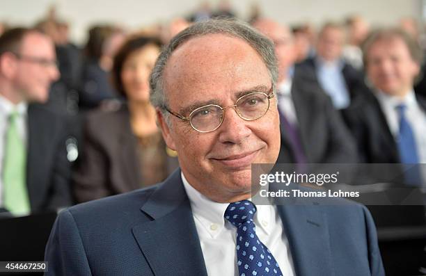 Chairman of the Central Council of Jews in Germany Dieter Graumann attends a service of commemoration for Frank Schirrmacher at Paulskirche on...