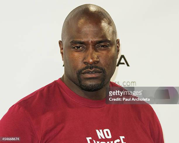 Former Pro Football Player Marcellus Wiley attends the 2nd annual Ping Pong 4 Purpose charity event benefiting the "Kershaw's Challenge" charity at...