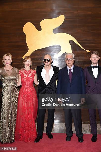 Actresses Janet Jones Gretzky,Ahna O'Reilly,actor director James Franco, president of the Festival Paolo Baratta and actor Scott Haze attend 'The...