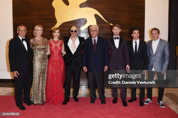 Director of the Venice Film Festival Alberto Barbera, actresses Janet Jones Gretzky, Ahna O'Reilly, director James Franco, President of the Festival...