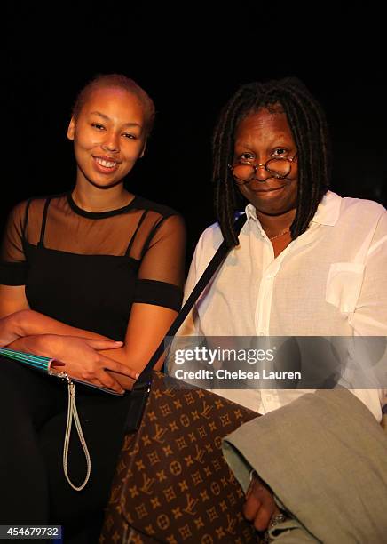 Whoopi Goldberg with granddaughter Jerzey Dean attend the Stella Nolasco fashion show during Mercedes-Benz Fashion Week Spring 2015 at The Pavilion...