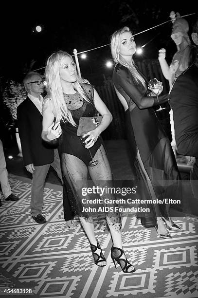 Ellie Goulding attends the Woodside End of Summer party to benefit the Elton John AIDS Foundation sponsored by Chopard and Grey Goose at Woodside on...