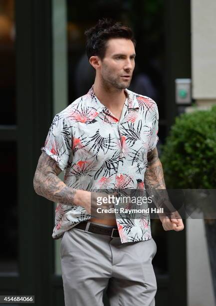 Singer Adam Levine is seen is seen walking in soho on September 4, 2014 in New York City.