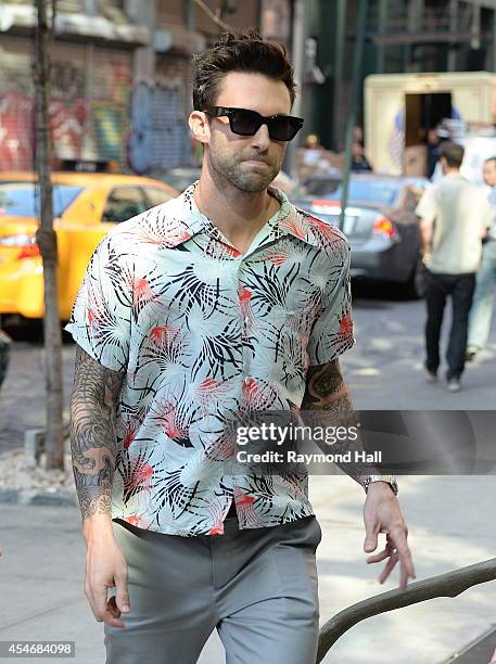 Singer Adam Levine is seen is seen walking in soho on September 4, 2014 in New York City.