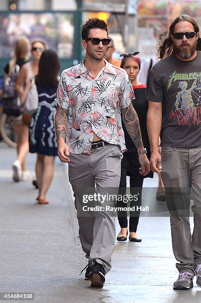 Singer Adam Levine is seen is seen walking in soho on September 4, 2014 in New York City.