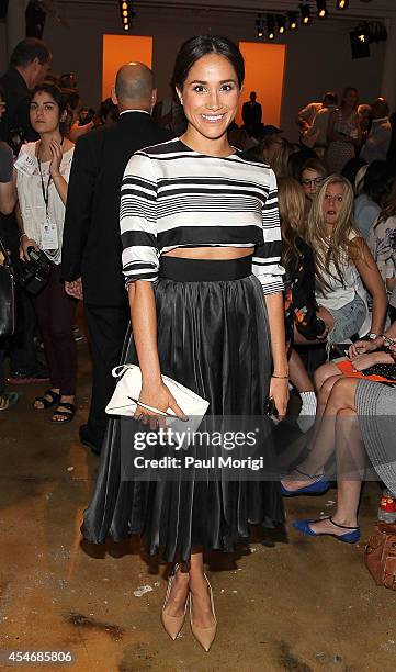 Model Meghan Markle attends Peter Som during MADE Fashion Week Spring 2015 at Milk Studios on September 5, 2014 in New York City.