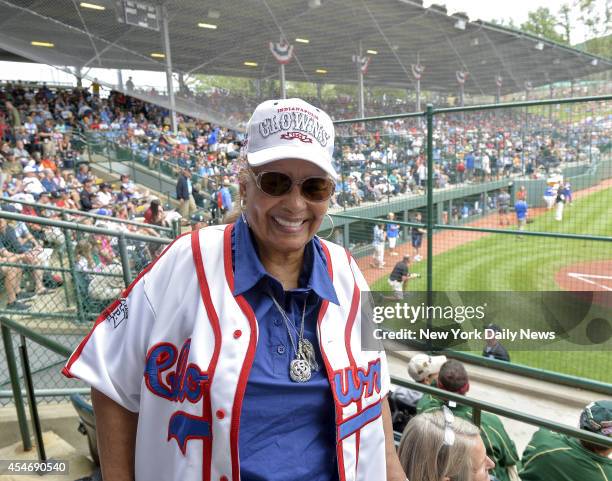 Mamie Johnson, watching Mo'ne Davis pitch at the 2014 Little League World Series in Williamsport, PA.