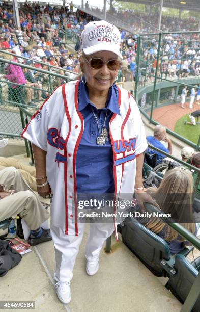 Mamie Johnson, watching Mo'ne Davis pitch at the 2014 Little League World Series in Williamsport, PA.