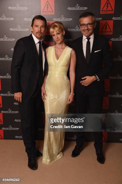 Actor Ethan Hawke, actress January Jones wearing a Jaeger-LeCoultre watch of 'Good Kill' pose for a portrait with Jaeger-LeCoultre Communication...