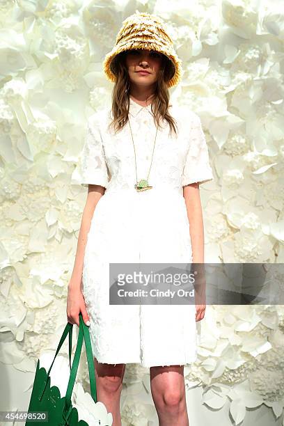 Model poses at the Kate Spade New York Presentation during Mercedes-Benz Fashion Week Spring 2015 at Center 548 on September 5, 2014 in New York City.