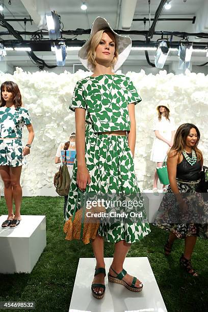 Model poses at the Kate Spade New York Presentation during Mercedes-Benz Fashion Week Spring 2015 at Center 548 on September 5, 2014 in New York City.