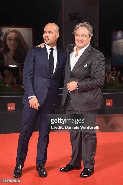 Marco D'Amore and Giampaolo Fabrizio attend 'Perez' Premiere during the 71st Venice Film Festival at Sala Grande on September 5, 2014 in Venice,...