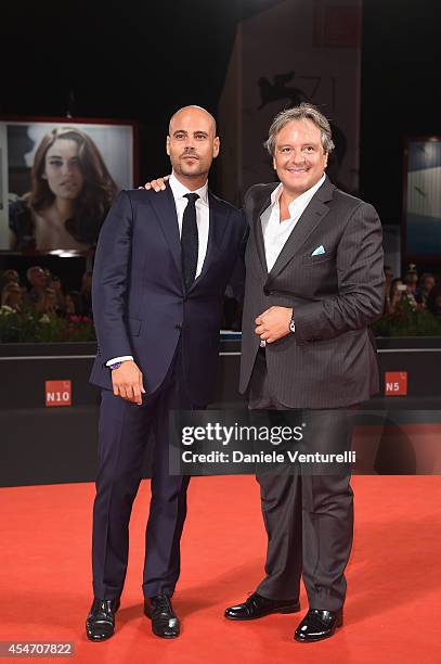 Marco D'Amore and Giampaolo Fabrizio attend 'Perez' Premiere during the 71st Venice Film Festival at Sala Grande on September 5, 2014 in Venice,...