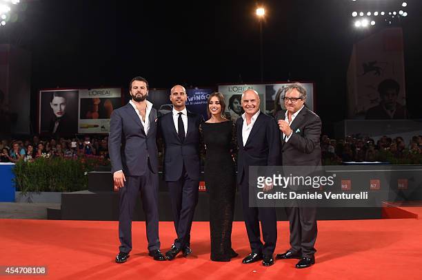 Edoardo De Angelis, Marco D'Amore, Simona Tabasco, Luca Zingaretti and Giampaolo Fabrizio attend 'Perez' Premiere during the 71st Venice Film...