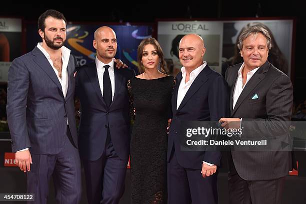 Edoardo De Angelis, Marco D'Amore, Simona Tabasco, Luca Zingaretti and Giampaolo Fabrizio attend 'Perez' Premiere during the 71st Venice Film...