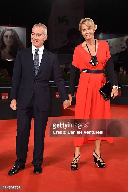 Giampaolo Letta and Rossana Letta attend 'Perez' Premiere during the 71st Venice Film Festival at Sala Grande on September 5, 2014 in Venice, Italy.