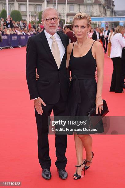 Melita Toscan du Plantier and Pascal Gregory arrive at the opening ceremony of 40th Deauville American Film Festival on September 5, 2014 in...
