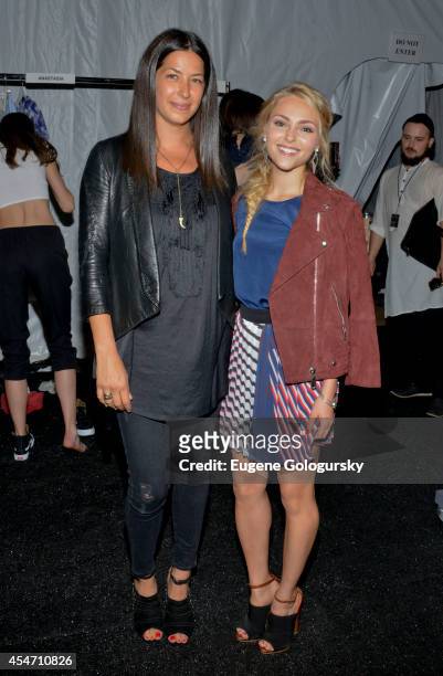 Rebecca Minkoff and AnnaSophia Robb attend Rebecca Minkoff during Mercedes-Benz Fashion Week Spring 2015 at The Pavilion at Lincoln Center on...