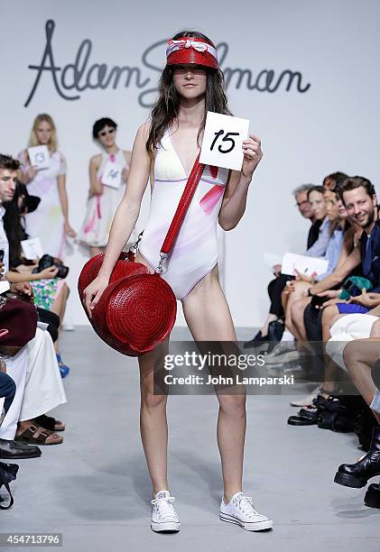 Models walk the runway during the Adam Selman - Presentation - Mercedes-Benz Fashion Week Spring 2015 at Algus Greenspon Gallery on September 5, 2014...