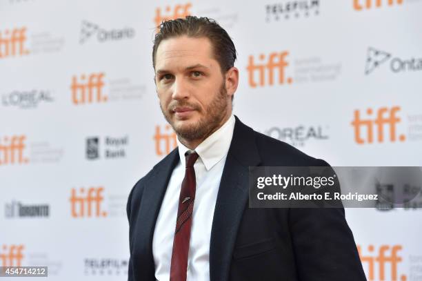 Actor Tom Hardy attends "The Drop" premiere during the 2014 Toronto International Film Festival at Princess of Wales Theatre on September 5, 2014 in...