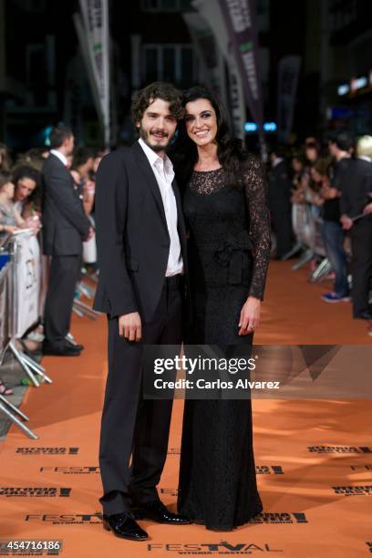 Spanish actor Yon Gonzalez and actress Blanca Romero attend the "Bajo Sospecha" new season premiere at the Principal Theater during day 5 of the 6th...