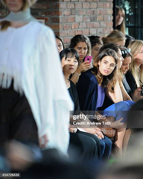 Model Ana Kras attends the Rodebjer fashion show during Mercedes-Benz Fashion Week Spring 2015 at The Bowery Hotel on September 5, 2014 in New York...