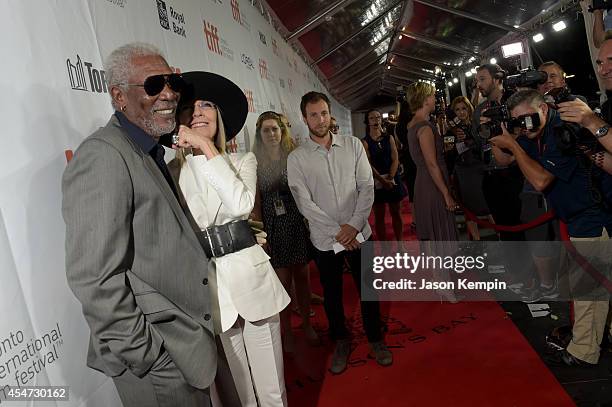 Actors Morgan Freeman and Diane Keaton attend the "Ruth & Alex" premiere during the 2014 Toronto International Film Festival at Roy Thomson Hall on...