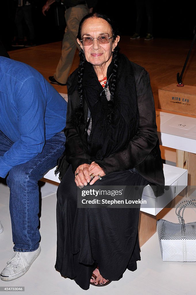 August Getty - Front Row - Mercedes-Benz Fashion Week Spring 2015