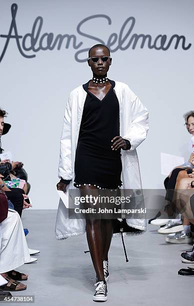 Models Walk the runway at the Adam Selman - Presentation - Mercedes-Benz Fashion Week Spring 2015 at Algus Greenspon Gallery on September 5, 2014 in...