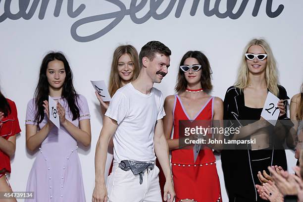 Designer Adam Selman attends the Adam Selman - Presentation - Mercedes-Benz Fashion Week Spring 2015 at Algus Greenspon Gallery on September 5, 2014...