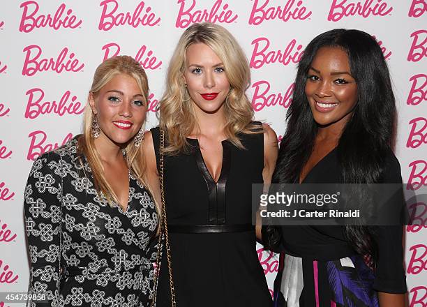 Amanda Schauer, Actress Kier Mellour, and Stylist Brittany Hampton attend Barbie And CFDA Event on September 5, 2014 in New York City.
