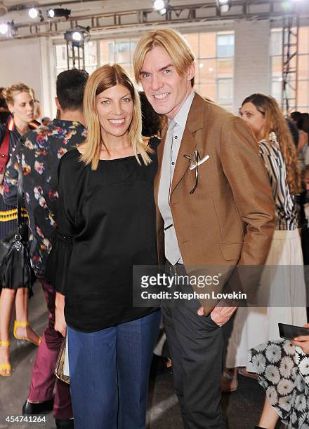 Vogue Fashion Editor Virginia Smith and Neiman Marcus SVP/Fashion Director Ken Downing attend the Nonoo fashion show during Mercedes-Benz Fahion Week...