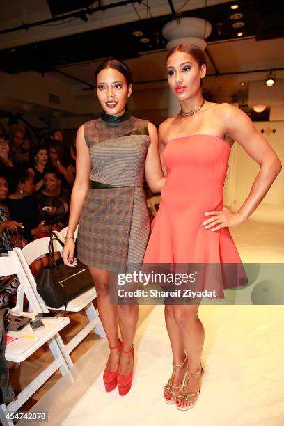 Skylar Diggins and Angela Simmons attend the Argyleculture By Russell Simmons show at Mercedes-Benz Fashion Week Spring 2015 at Helen Mills Event...