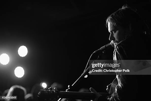 Musician Brian Aubert of Silversun Pickups performs at The ALTimate Rooftop Christmas Party at W Hollywood on December 9, 2013 in Hollywood,...