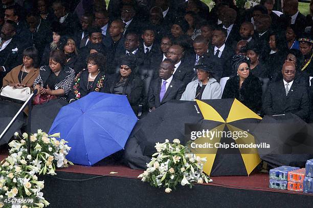 Members of the Mandela family, including Nelson Mandela's daughters Zindzi, Zenani and Makaziwe Mandela, ex-wife Winnie Mandela and widow Graca...