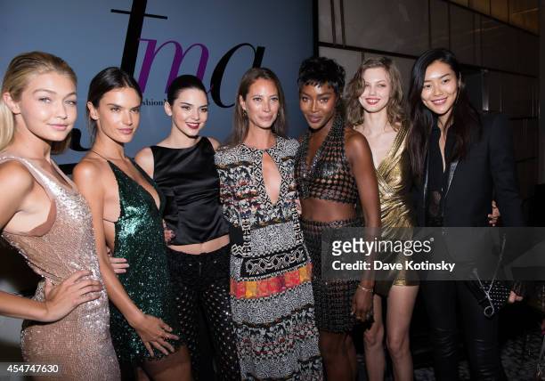 Gigi Hadid, Alessandra Ambrosio, Kendall Jenner, Christy Turlington Burns, Naomi Campbell, Lindsey Wixson and Liu Wen attend The Daily Front Row...