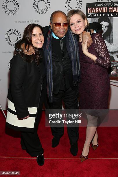 Producer Dori Berinstein, Quincy Jones, and Terre Blair Hamlisch attend the Paley Cent For Media's "Marvin Hamlisch: What He Did For Love" at The...