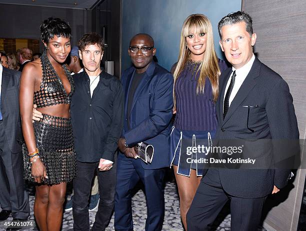 Naomi Campbell, Steven Klein, Edward Enninful, Laverne Cox and Stefano Tonchi attend The Daily Front Row Second Annual Fashion Media Awards at Park...