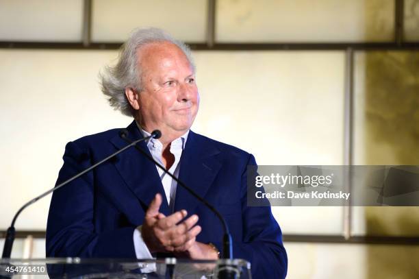 Graydon Carter speaks at The Daily Front Row Second Annual Fashion Media Awards at Park Hyatt New York on September 5, 2014 in New York City.