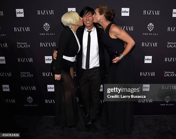 Lady Gaga, Stephen Gan and Brooke Shields attend Moet & Chandon and Belvedere Vodka Toast to Harper's Bazaar Icons at The Plaza Hotel on September 5,...