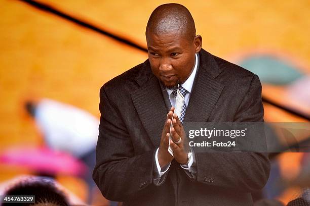 Mandla Mandela attending Nelson Mandela's public Memorial Service at the FNB stadium on December 10 in Johannesburg, South Africa. The Father of the...