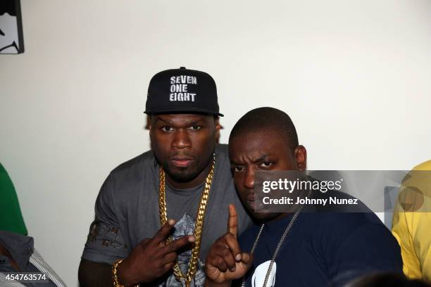 Cent and Uncle Murda attend Argyleculture By Russell Simmons during Mercedes-Benz Fashion Week Spring 2015 at Helen Mills Event Space on September 5,...