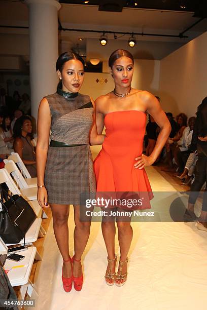 Angela Simmons and Skylar Diggins attend Argyleculture By Russell Simmons during Mercedes-Benz Fashion Week Spring 2015 at Helen Mills Event Space on...